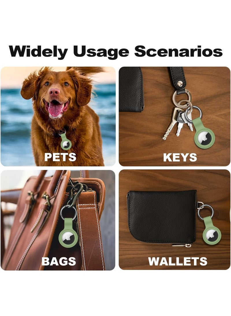 Compatible with AirTag Case Keychain for Air Tag Holder Silicone for AirTags Key Ring Cases Tags Chain for Apple for AirTag GPS Item Finders Accessories, Teal Green  - Image 2