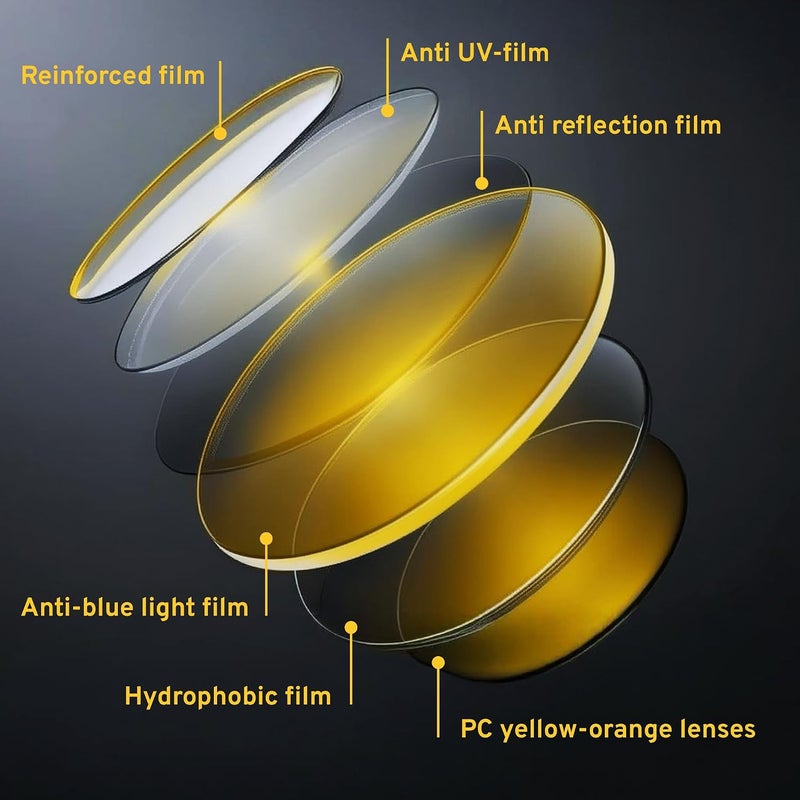 High Tech Blue Light Blocking Night Driving Glasses | Computer Glasses, Advanced Blue Light Blocking, Screen Fatigue Protection, UV Protection, Black - Image 4