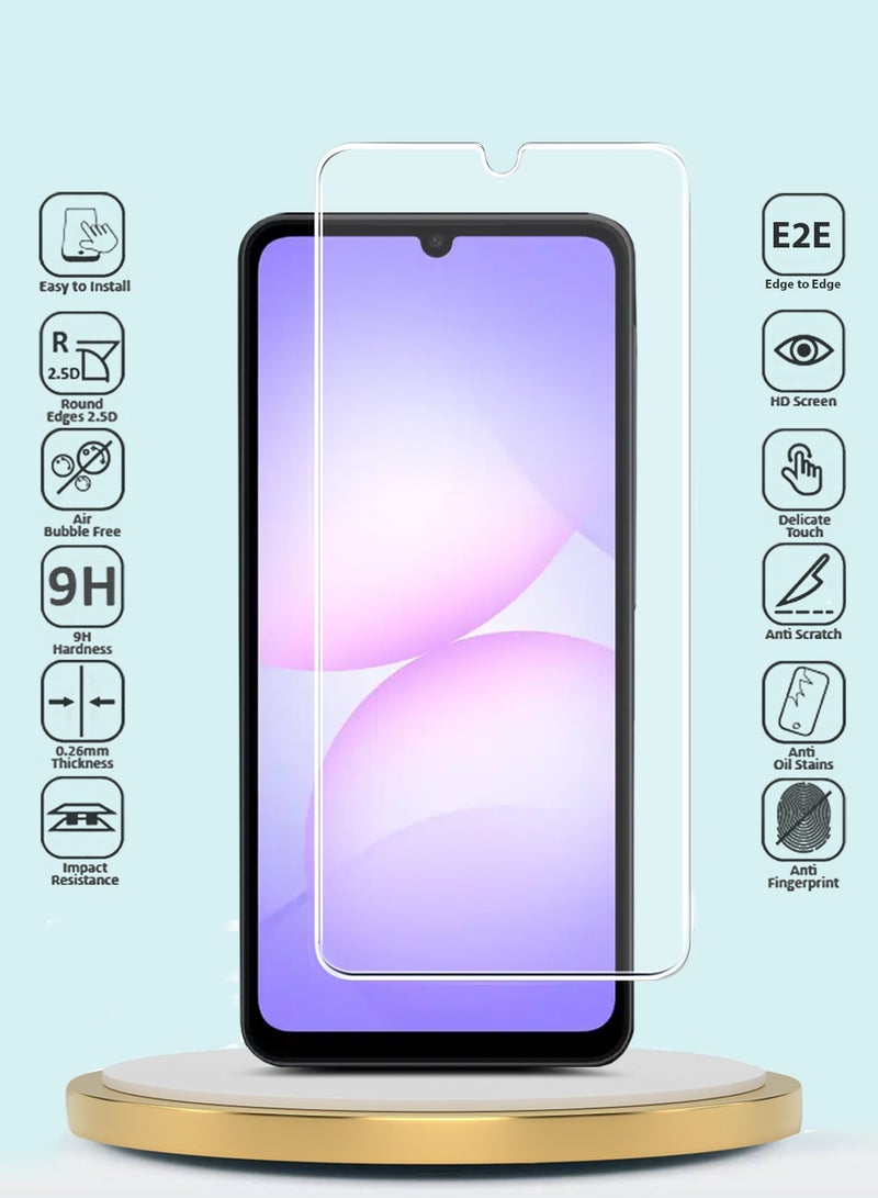 جيماكس حامي شاشة زجاجي مقوي 9H 2.5D بحواف منحنية لسلسلة GMAX Premium لجهاز سامسونج جالاكسي A07 4G لعام 2025 - شفاف - Image 2