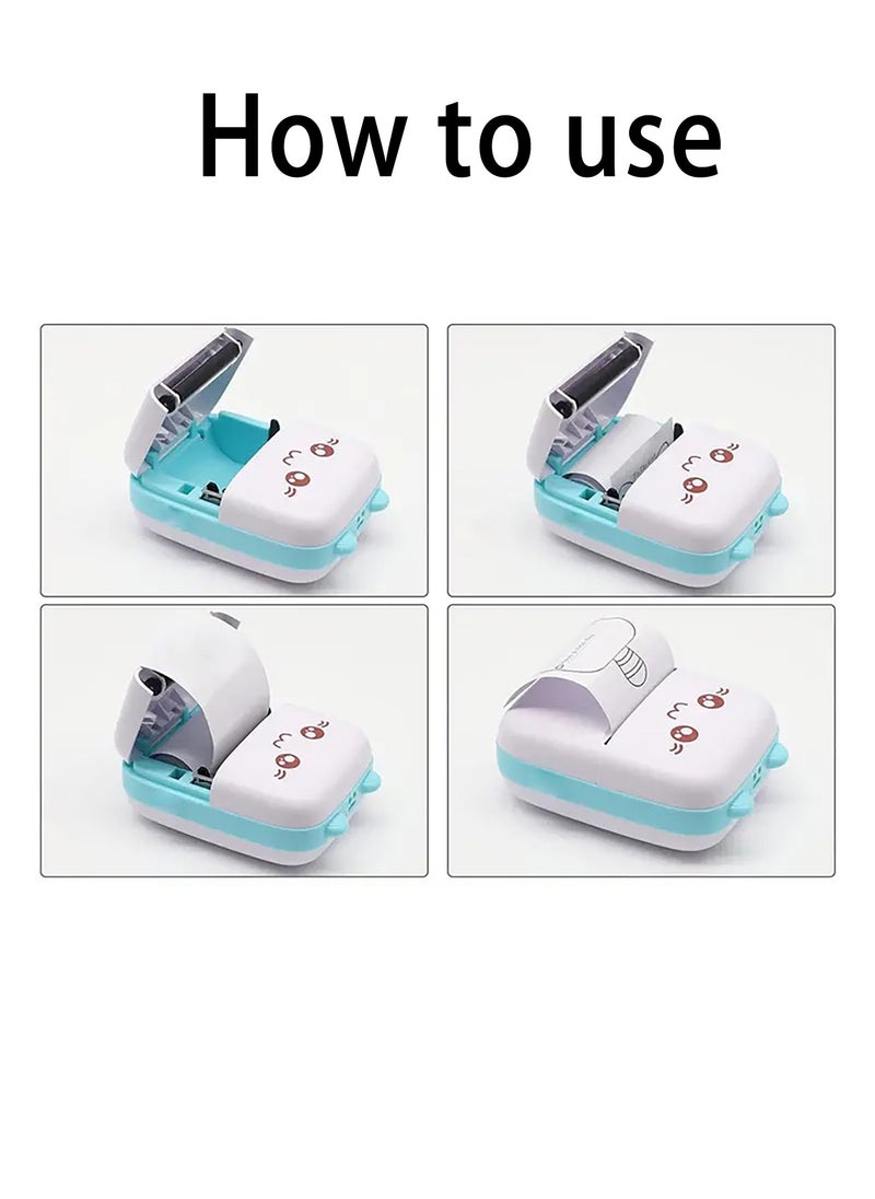 Generic Mini Printer Cute Cartoon Set Portable Thermal Printer Mini Photo Printer Portable Inkless Printer  - Image 5