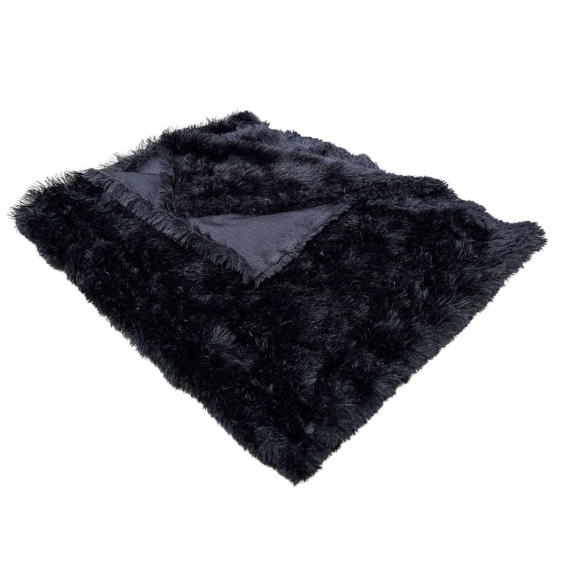 Quago Fur Fabric Unstitched Super Soft Cloth for Baby Photoshoot Soft Toys Making Art and Craft Dress Material Decoration etc 1 Mtr 60 Inch Pana Black - Image 2