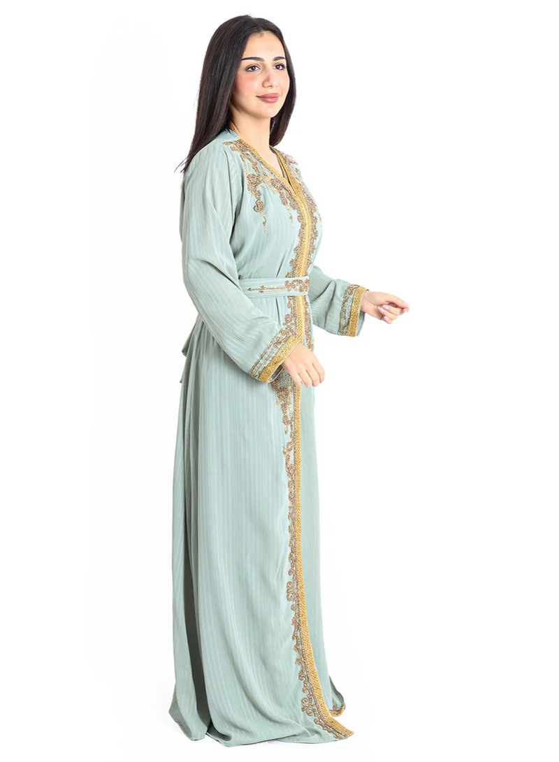 اكسا قفطان مشغول باليد فخم IKW1090 تيفاني