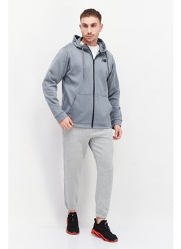 New Balance Men Sportswear Fit Hooded Long Sleeves Running Sweatshirt, Grey  - Image 2