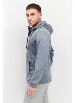 New Balance Men Sportswear Fit Hooded Long Sleeves Running Sweatshirt, Grey  - Image 3