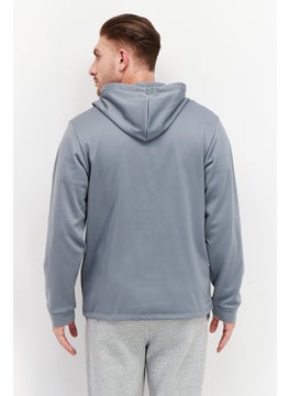 New Balance Men Sportswear Fit Hooded Long Sleeves Running Sweatshirt, Grey  - Image 4