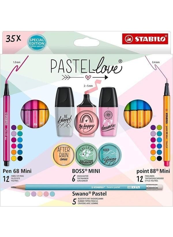 STABILO Highlighter Pastellove Mini Set 35 Li EO77/5 9 / 