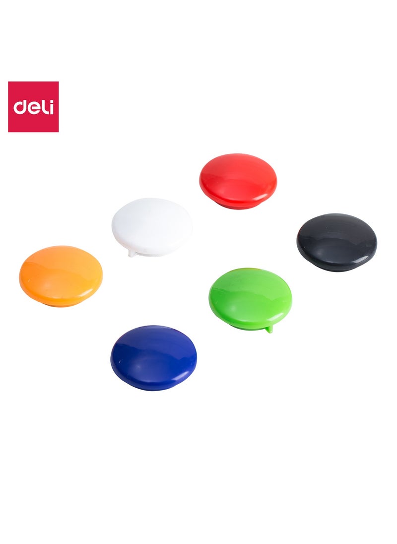 Deli Deli E7825 Magnetic Button Ø30mm Assorted - ideal for organizing notes and reminders on whiteboards, refrigerators, or metal surfaces  - Image 1