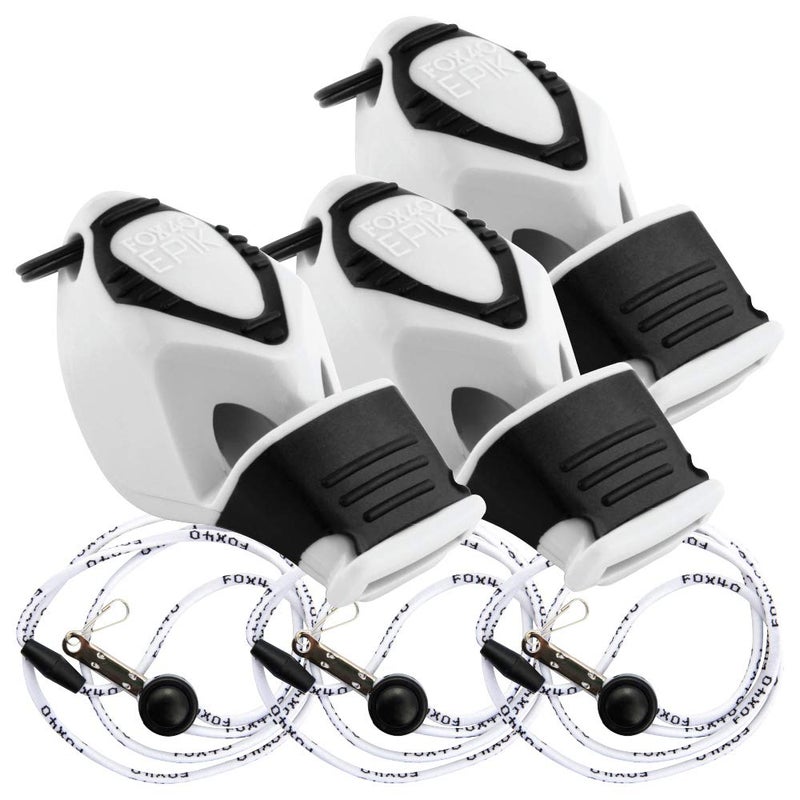 Fox 40 EPIK CMG w/Breakaway Lanyard 3 Pack (White)