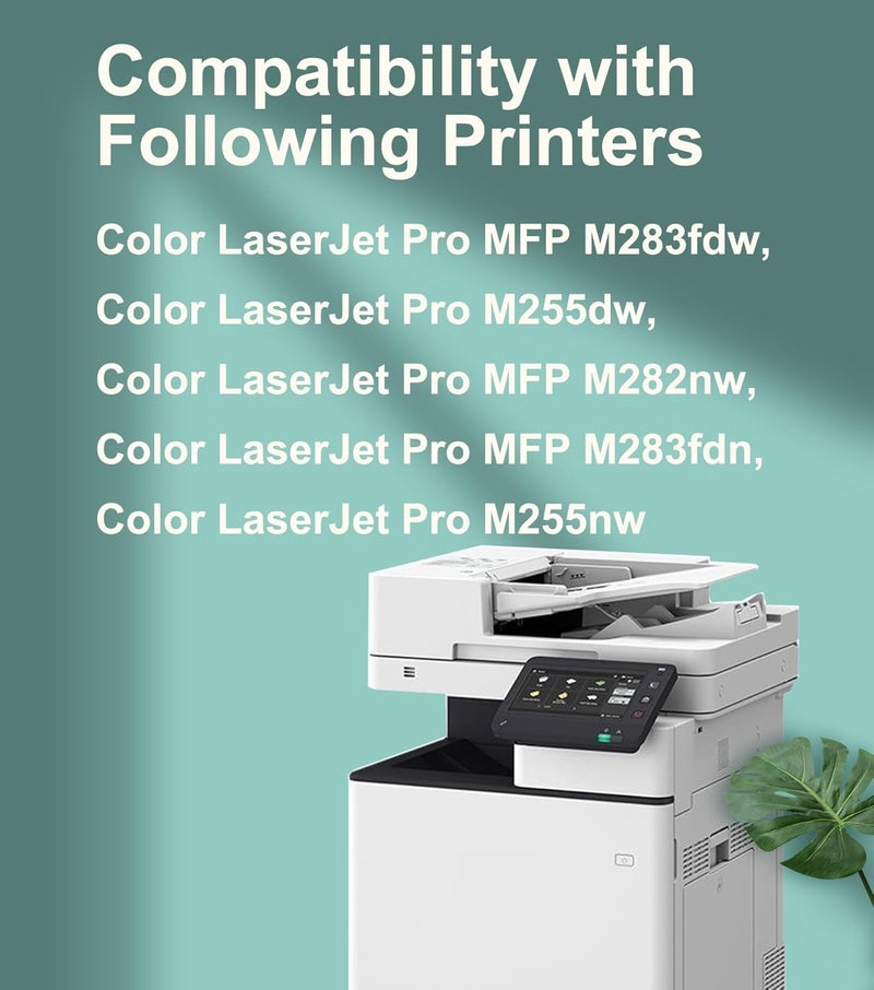 خراطيش حبر متوافقة 207A (مع رقاقة) لـ 207A 207X لطابعات Color LaserJet Pro MFP M283fdw M282nw M283fdn M255dw M255nw W2210A W2211A W2212A W2213A (أسود وسماوي وأصفر وأرجواني، عبوة من 4) - Image 2