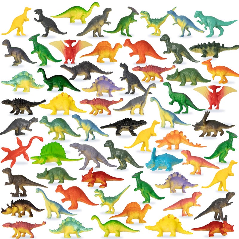 OuMuaMua Dinosaur Toys Plastic Mini Dinosaurs Figures Toys Set Dinosaur Birthday Party Favors Dinsaur Cupcake Toppers for Kids and Boys 78 Pcs Upgrade Dinosaurs - Image 2