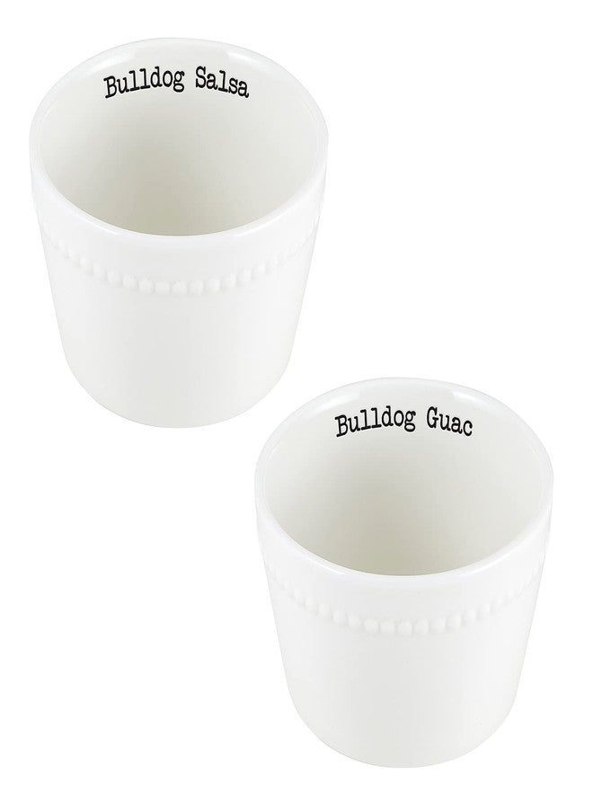 47th & Main Football Themed Ceramic Serveware, Salsa & Guacamole Bowls, Georgia Bulldogs - Image 1