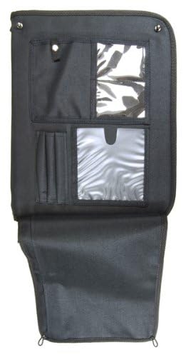 Top Flight Titanium Zipper Binder with 1.5 Inch Slant D-Rings, Foldout Pouch, CD Carrier and Interior File Pocket, 13.5 x 11 Inches, 1 Binder, Black/Red (4511491) - Image 4