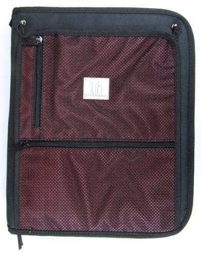 Top Flight Titanium Zipper Binder with 1.5 Inch Slant D-Rings, Foldout Pouch, CD Carrier and Interior File Pocket, 13.5 x 11 Inches, 1 Binder, Black/Red (4511491) - Image 2