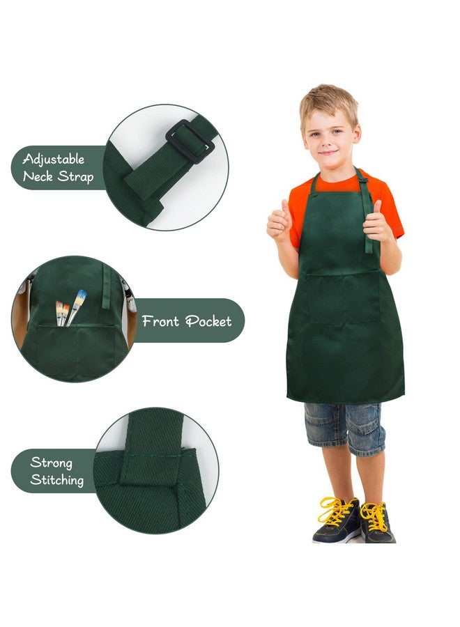 SINLAND Kids Apron with Pocket 2 Pack Adjustable Children Chef Apron for Cooking Baking Painting (M: 6-12 Years) - Image 2