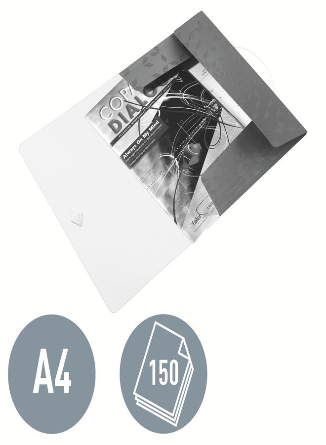 ليتز مجلد ملفات فاخر من ليتز واو بي بي بثلاثة أغطية مع إغلاق مطاطي، لون وردي معدني (سعة 150 ورقة) - Image 3