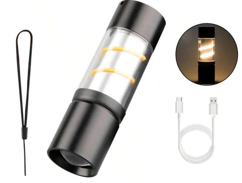ZURATO Multifunctional Rechargeable Camping Hiking Travelling Torch Lights Latern, Mini Pocket Flashlights Waterproof Outdoor Atmospheres Lights (Small: 2.8 * 9.5 cm) - Image 1