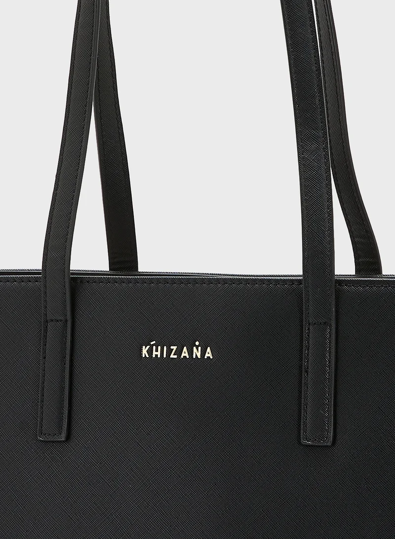 Khizana Carry All Tote Bag With Laptop Sleeve , Bottle Holder & Card Holder