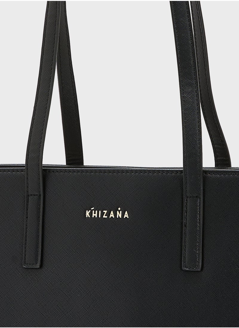 Khizana Carry All Tote Bag With Laptop Sleeve , Bottle Holder & Card Holder  - Image 4