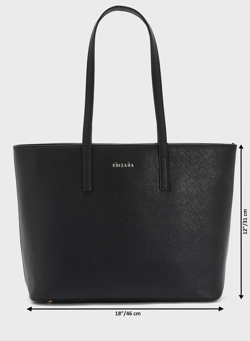 Khizana Carry All Tote Bag With Laptop Sleeve , Bottle Holder & Card Holder