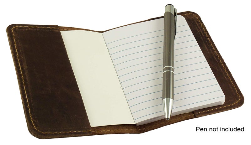 Rustic Ridge Leather Refillable Leather Pocket Notebook - Mini Composition Cover - Fits Standard 4.5 x 3.25 Mini Composition Book (Vintage Brown) - Image 3
