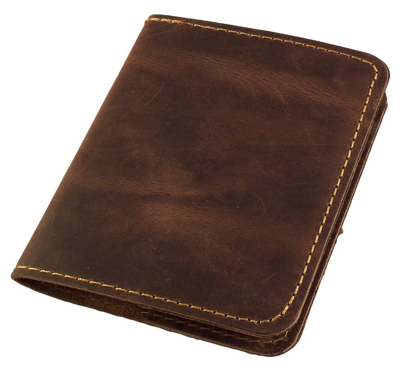 Rustic Ridge Leather Refillable Leather Pocket Notebook - Mini Composition Cover - Fits Standard 4.5 x 3.25 Mini Composition Book (Vintage Brown) - Image 1