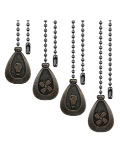 Y&D Bronze Pendant, Ceiling Fan Pull Chain Extender Chains Extension Pendant 12 Inch Ornament with Ball Connector (4 Pieces Black Copper)  - Image 1