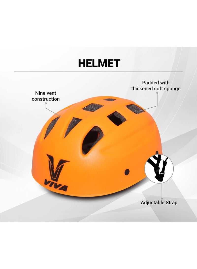 Viva Protective Set Skating, Cycling, Multi Sport Skating Guard Combo - Orange, Senior - Image 4