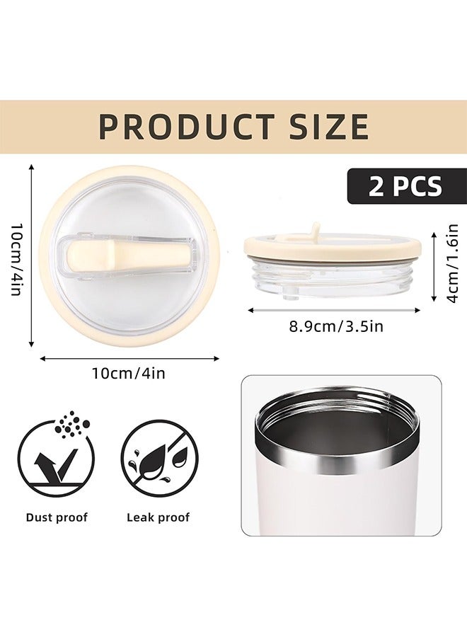2 Pack Leakproof Lid with Seal Ring compatible with 40oz Stanley Quencher,10cm Diameter Transparent Cover for Tumbler Flip Straw Lid Replacement (Purple, 40 OZ)  - Image 3