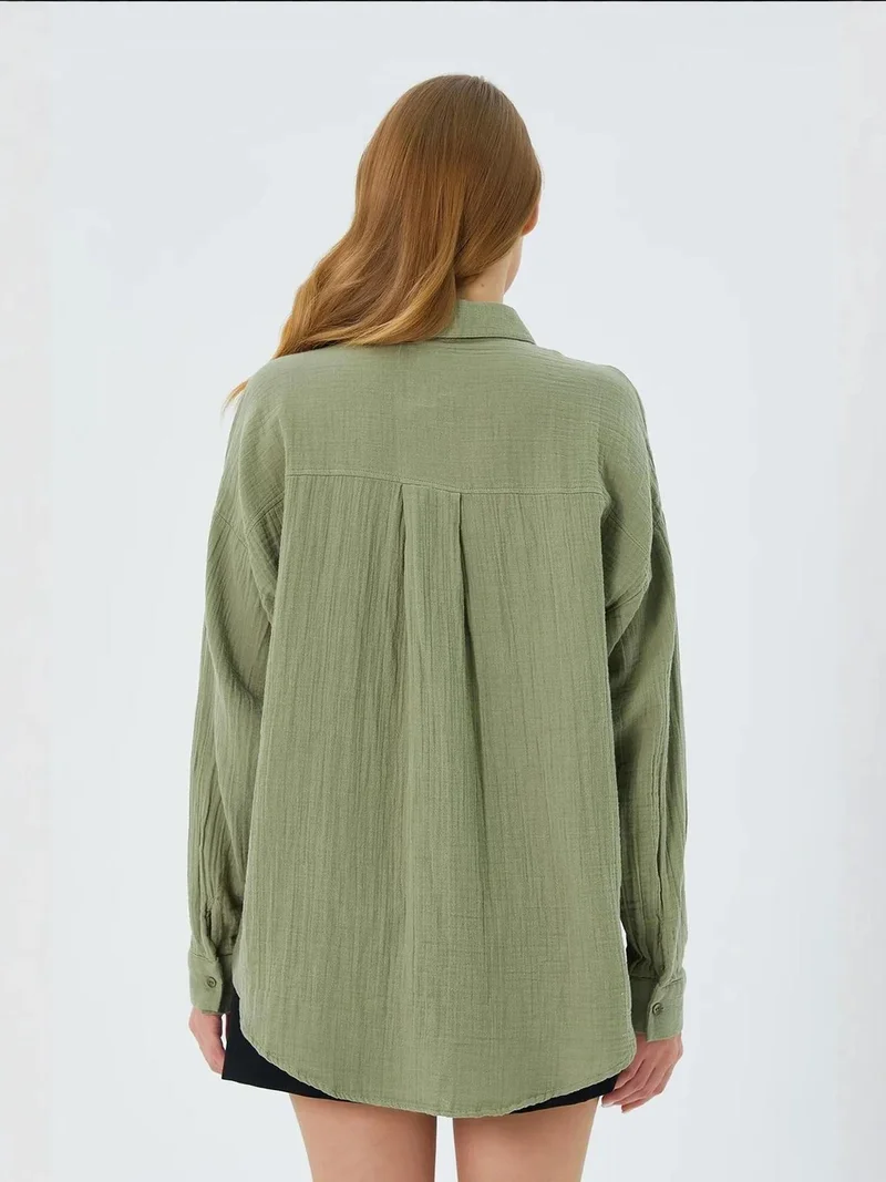 MixRay Mixray Oversize Shirt with Pocket Detail