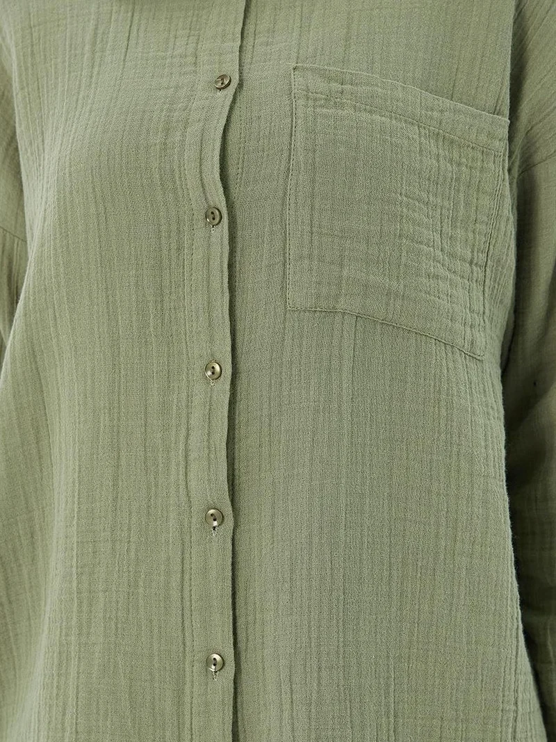 MixRay Mixray Oversize Shirt with Pocket Detail