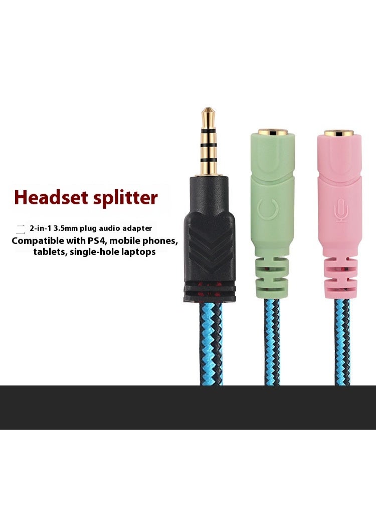 3.5mm Male To Female Interface Switch Wiring Line Practical Computer Earphone Splitter Azure  - Image 2