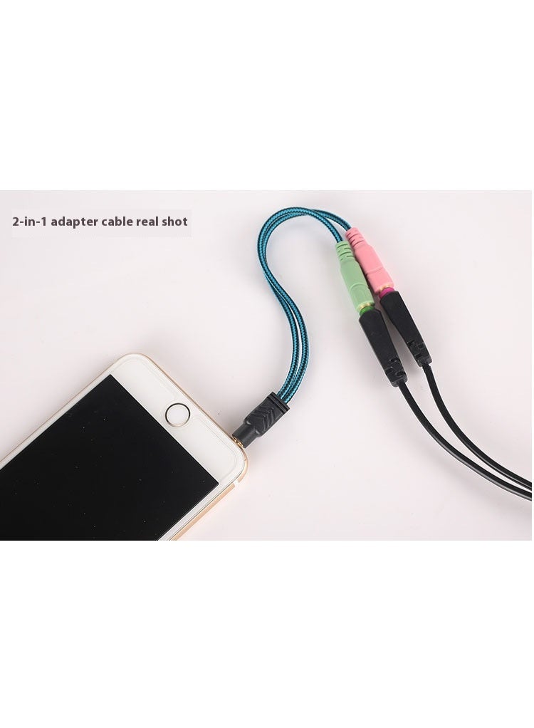 3.5mm Male To Female Interface Switch Wiring Line Practical Computer Earphone Splitter Azure  - Image 5