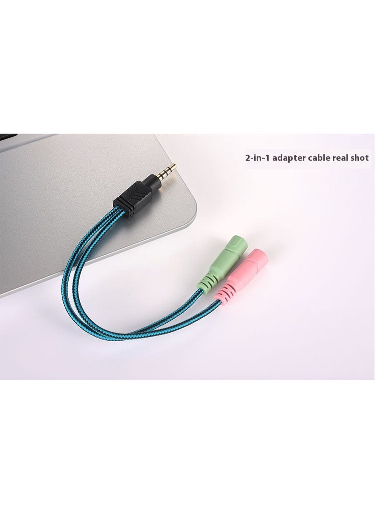 3.5mm Male To Female Interface Switch Wiring Line Practical Computer Earphone Splitter Azure  - Image 4