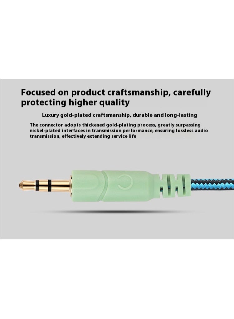 3.5mm Male To Female Interface Switch Wiring Line Practical Computer Earphone Splitter Azure  - Image 3