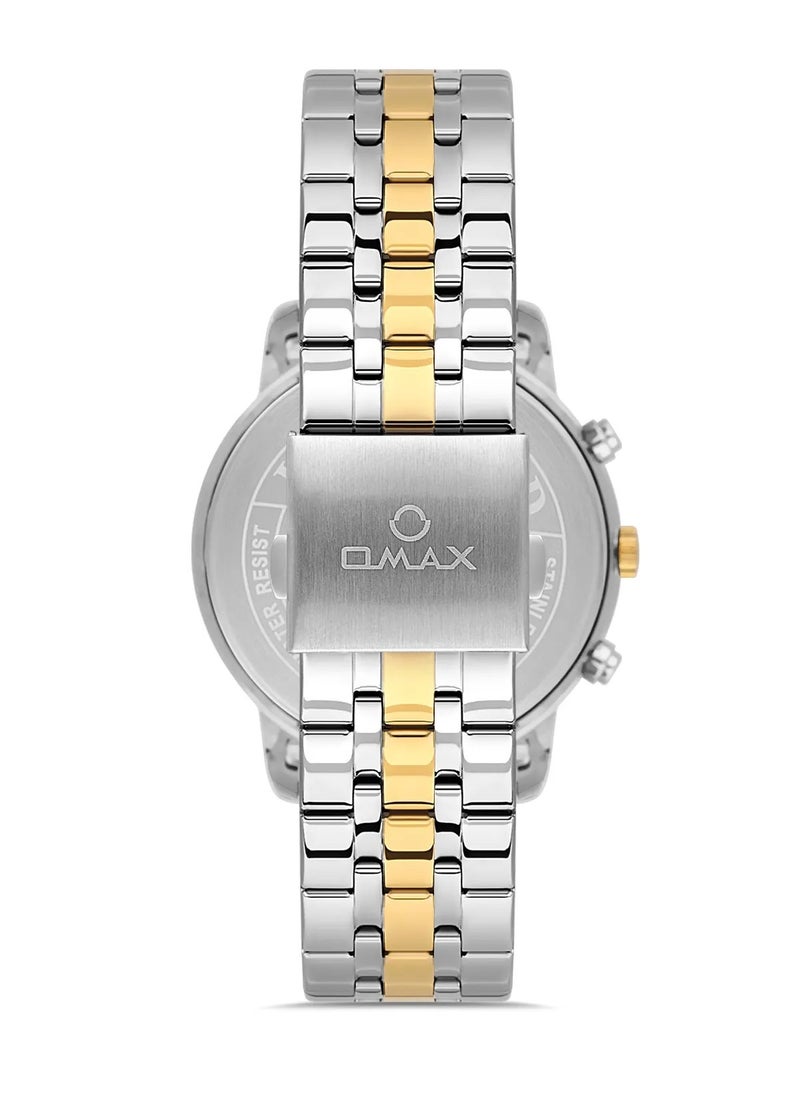 OMAX - Omax Men's Silver Luxury Wrist Watch, Watches for Men, Stainless Watches, Silver Steel Band, Chronograph Dial, Waterproof Watch, 1 Year Warranty - Image 1