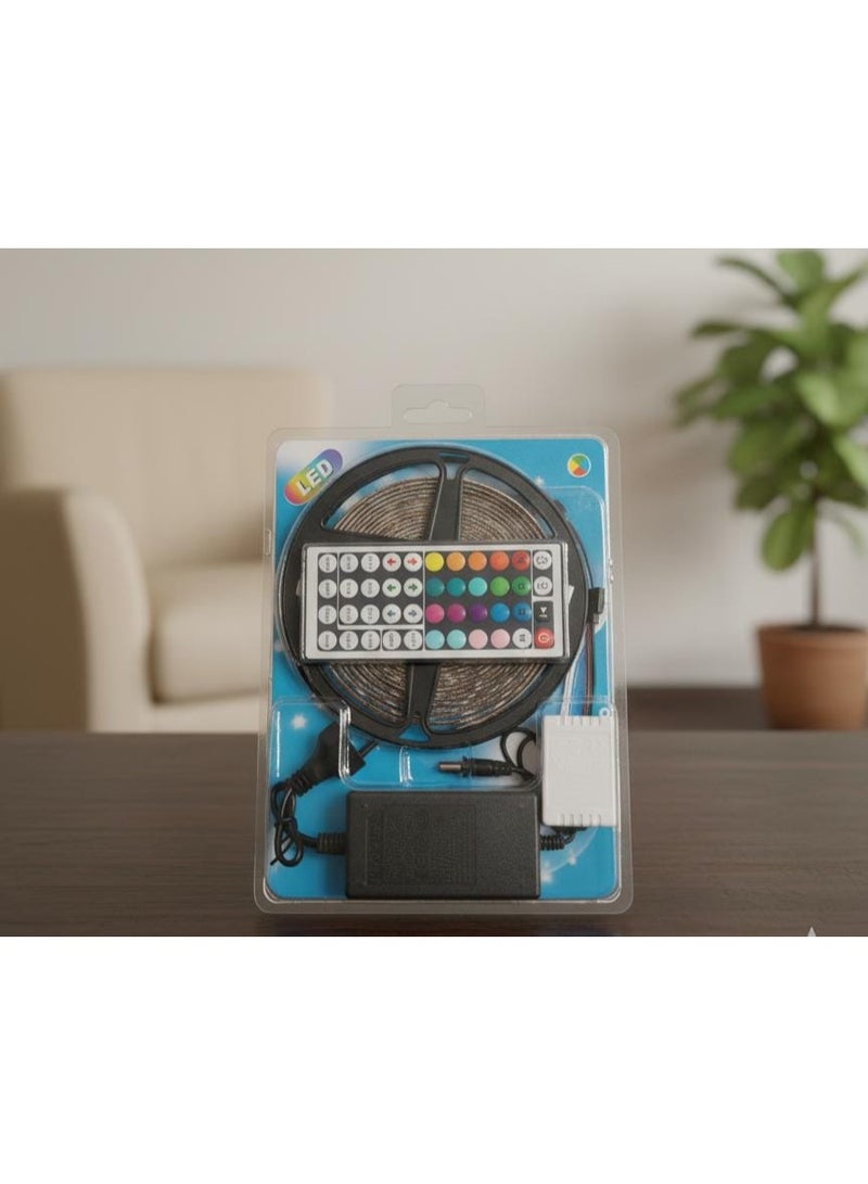 شريط إضاءة LED 5050 RGB مع جهاز تحكم عن بعد (5 أمتار، 300 SMD)