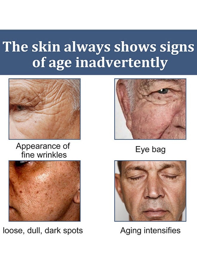 لينماي كريم الوجه للرجال, كريم مضاد للشيخوخة والتجاعيد للرجال مع الكولاجين، حمض الهيالورونيك، فيتامين ه، مزيل البقع الداكنة للرجال وعلاج كيس العين (50 مل) - Image 3