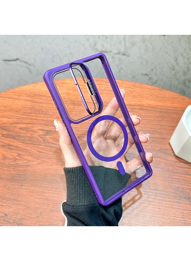 Purple Phone Case For Samsung Galaxy S24 Ultra With Lens Holder And Wireless Charging - Image 1