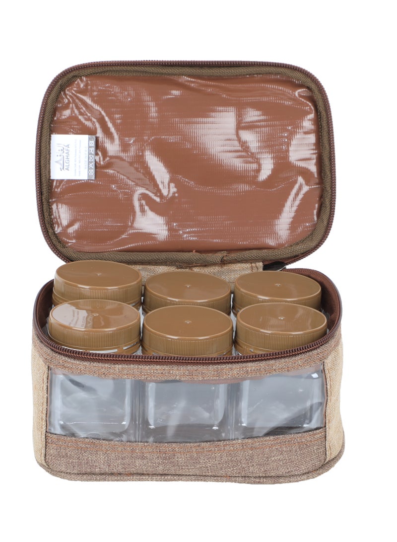 الغافة ‫الغافة , شنطة 6 علب بهارات 350 ملي خشبي - Image 2