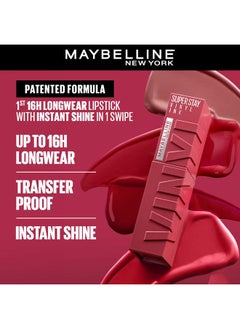 MAYBELLINE NEW YORK SuperStay Vinyl Ink Longwear Transfer Proof Gloss Lipstick, 160 Sultry, Pink Mix  - Image 3