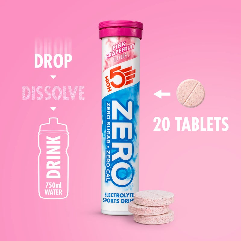 High5 Zero Electrolyte Tablet - Hydration Tablets Enhanced with Vitamin C - 0 Calories & Sugar Free - Boost Hydration, Performance & Wellness - Pink Grapefruit, 20 Tablets (20x, Pack of 1) - Image 4