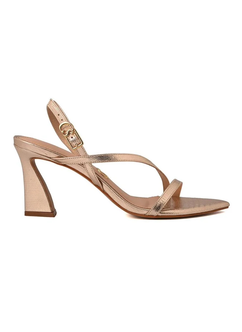Carmen Steffens  Golden Leaf Toe and Comma Heel Sandal for Women | Best Price UAE