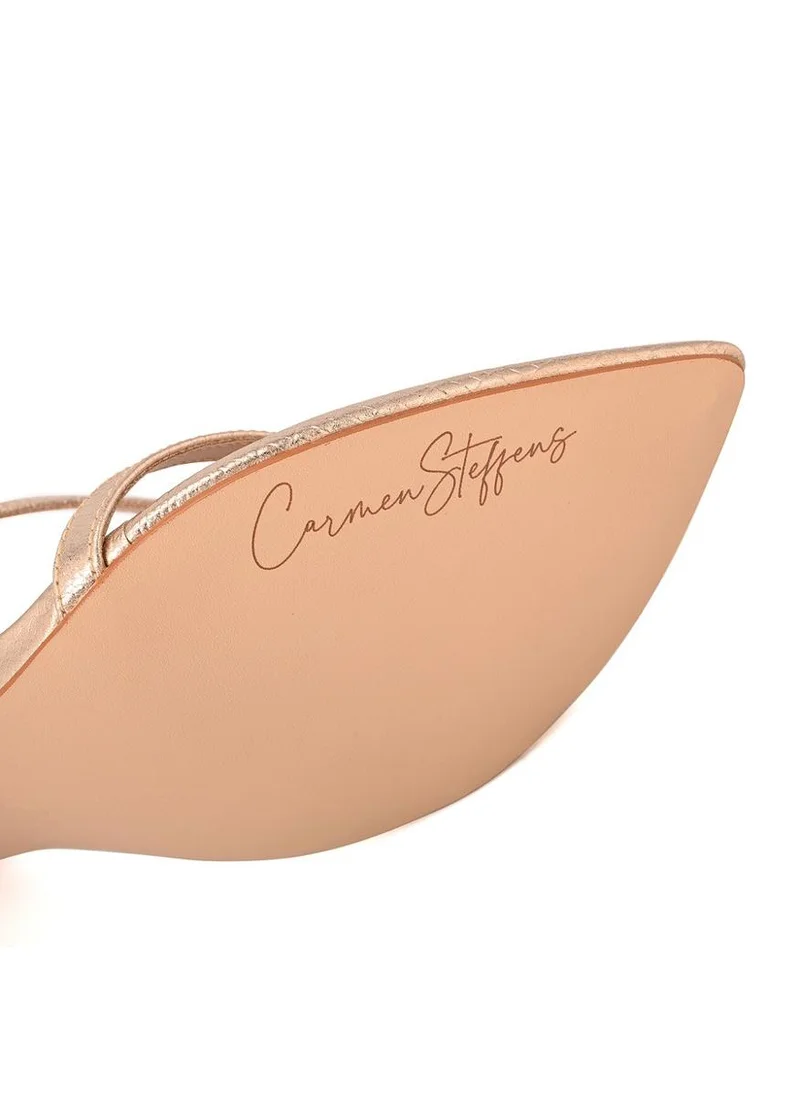 Carmen Steffens  Golden Leaf Toe and Comma Heel Sandal for Women | Best Price UAE