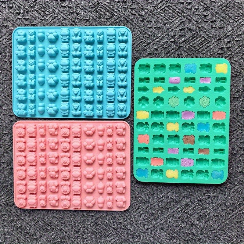 1pc Random Color 60 Cavity Multi Style Animal Shaped Silicone Mold For Chocolate Fondant Candy Pudding Dessert Cake Decoration - Image 4