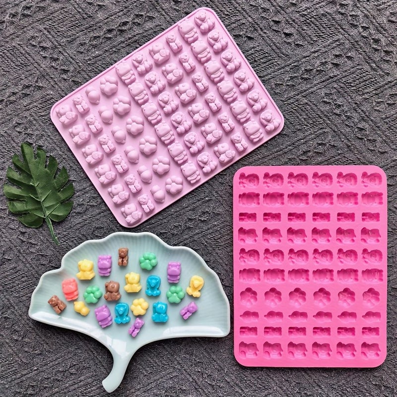 1pc Random Color 60 Cavity Multi Style Animal Shaped Silicone Mold For Chocolate Fondant Candy Pudding Dessert Cake Decoration - Image 5