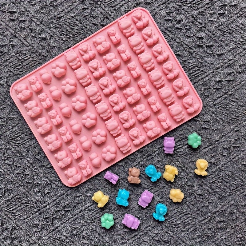 1pc Random Color 60 Cavity Multi Style Animal Shaped Silicone Mold For Chocolate Fondant Candy Pudding Dessert Cake Decoration - Image 2