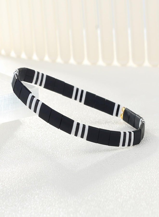 KELITCH Classic Stretch Bracelets Summer Tila Beaded Bracelets Friendship Cuff Bracelets - 07J - Image 4