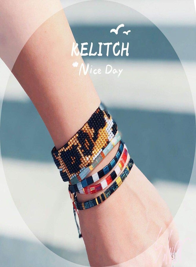 KELITCH Classic Stretch Bracelets Summer Tila Beaded Bracelets Friendship Cuff Bracelets - 07J - Image 5