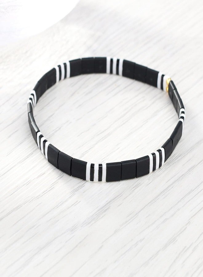 KELITCH Classic Stretch Bracelets Summer Tila Beaded Bracelets Friendship Cuff Bracelets - 07J - Image 3