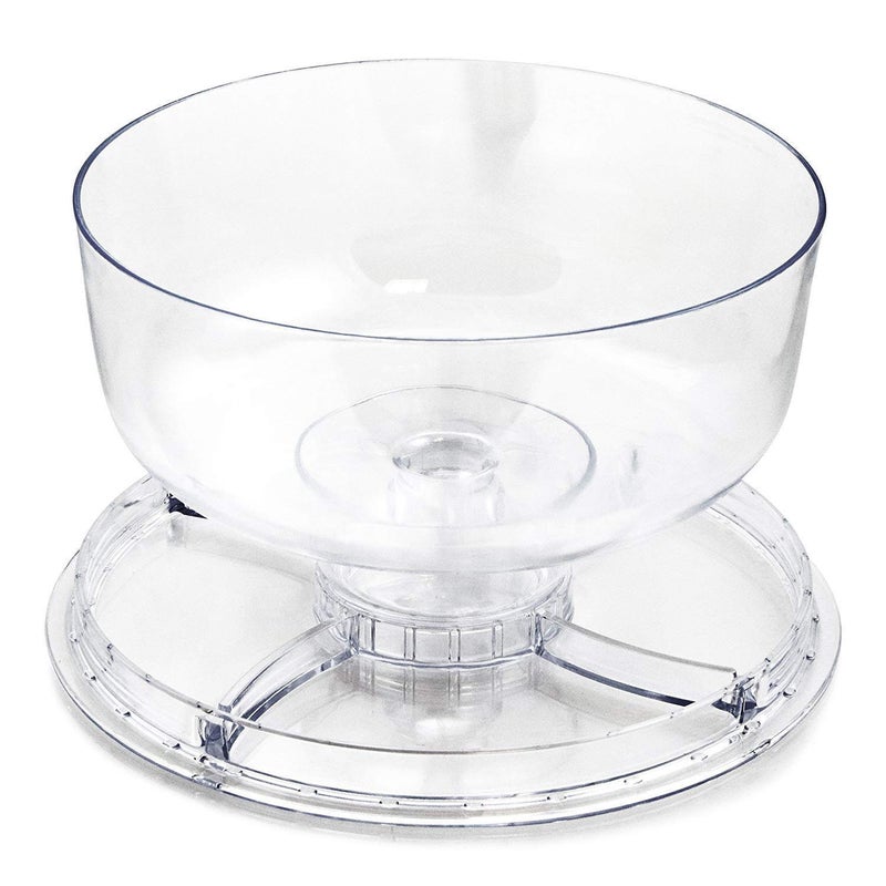 LOMESH Cake Stand 3in1 Multifunctionl Serving Platter Salad Plate Dessert Fruit Stand with Removal Dome Lid Transparent - Image 5